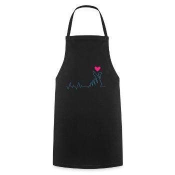 Kpop Fashion - Cooking Apron - black - Front - AI Model Male 185 dark (185cm)