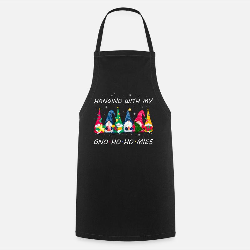 Hanging With My Gnomies - Cooking Apron - black