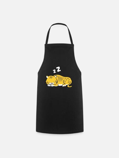 Pyjama Tigre Endormi Tigre Mignon Tigre - Tablier de cuisine - noir