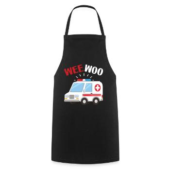 Wee Woo Sanitäter Rettungsdienst Geschenk - Kochschürze - Schwarz - Vorne - AI Model Male 185 dark (185cm)