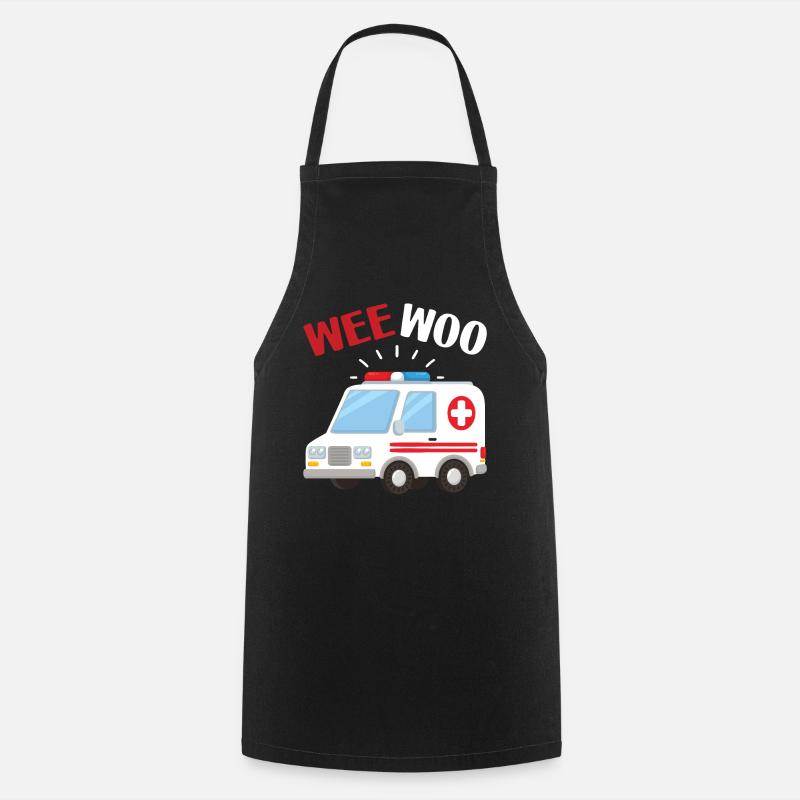 Wee Woo Sanitäter Rettungsdienst Geschenk - Kochschürze - Schwarz