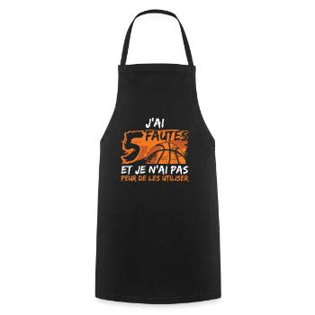 Joueur de Basket Basketteuse Basketball Basketteur - Tablier de cuisine - noir - Devant - AI Model Male 185 dark (185cm)