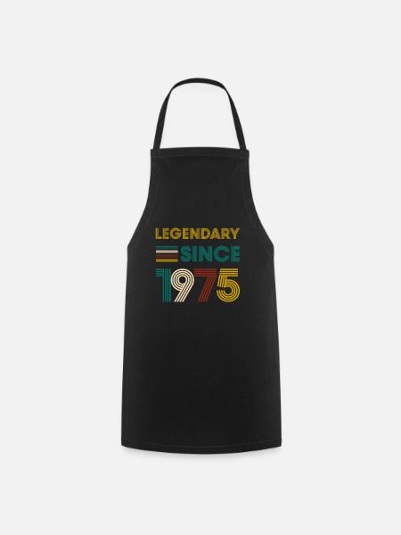 Vintage Legendary since 1975 birthday - Cooking Apron - black