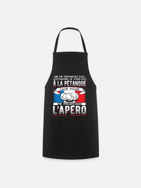 Pétanque Humour Boccia Homme Petanque - Tablier de cuisine - noir