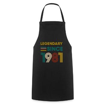 Vintage Legendary since 1981 Geburtstag - Kochschürze - Schwarz - Vorne - AI Model Male 185 dark (185cm)