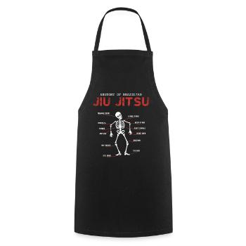 BJJ Brazilian Jiu Jitsu Jiu Jitsu Fighter - Cooking Apron - black - Front - AI Model Male 185 dark (185cm)