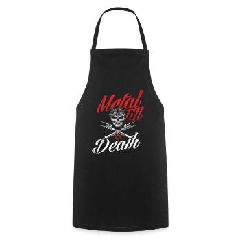 Metal Musik Musiker Totenkopf - Kochschürze - Schwarz - Vorne - AI Model Male 185 dark (185cm)