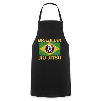 BJJ Brazilian Jiu Jitsu Jiu Jitsu Fighter - Cooking Apron - black - Front - AI Model Male 185 dark (185cm)