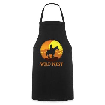 Wild West Cowboy - Cooking Apron - black - Front - AI Model Male 185 dark (185cm)