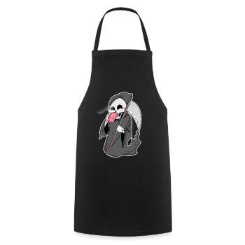 Grim Reaper with coffee - Cooking Apron - black - Front - AI Model Male 185 dark (185cm)