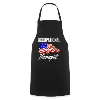 Ergothérapeute America Patriot - Tablier de cuisine - noir - Devant - AI Model Male 185 dark (185cm)
