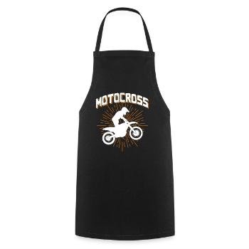Motocross - Cooking Apron - black - Front - AI Model Male 185 dark (185cm)