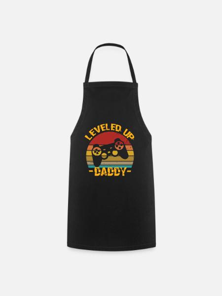 Level Up Daddy Papa Papa Geburtstag Papa - Kochschürze - Schwarz