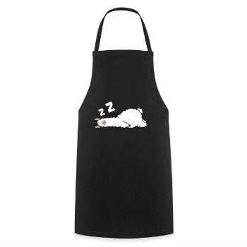 Pyjama Lama fatigué Amour Lamas - Tablier de cuisine - noir - Devant - AI Model Male 185 dark (185cm)