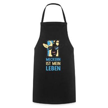 Meckern ist mein Leben Cooler Ziegenbock Spruch - Kochschürze - Schwarz - Vorne - AI Model Male 185 dark (185cm)