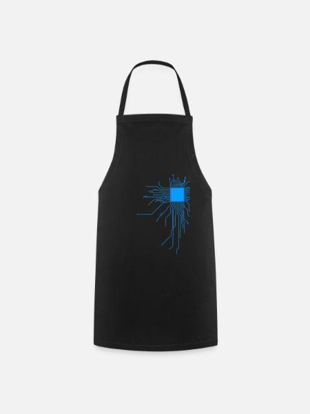 board blue computer pc admin core cpu nerd code - Cooking Apron - black