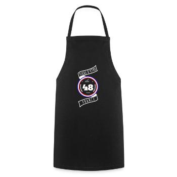 Fière D'être Du 48 Lozère France - Tablier de cuisine - noir - Devant - AI Model Male 185 dark (185cm)