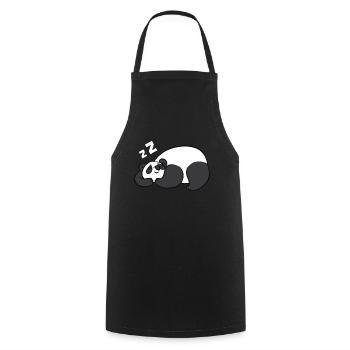 Tired Panda Pajama Love Pandas - Cooking Apron - black - Front - AI Model Male 185 dark (185cm)