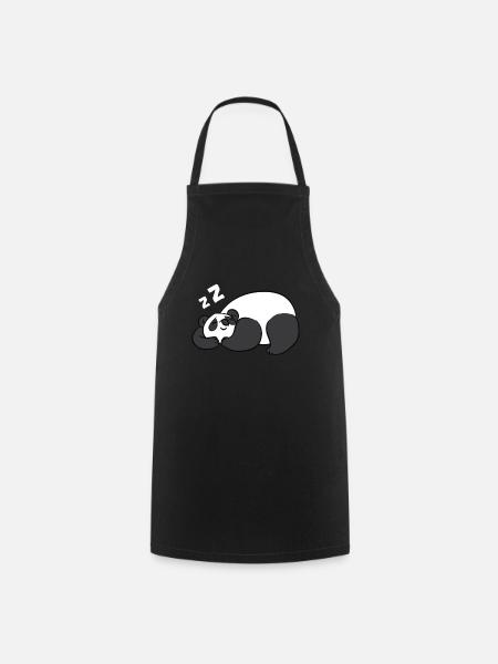 Müder Panda Pyjama Liebe Pandas - Kochschürze - Schwarz