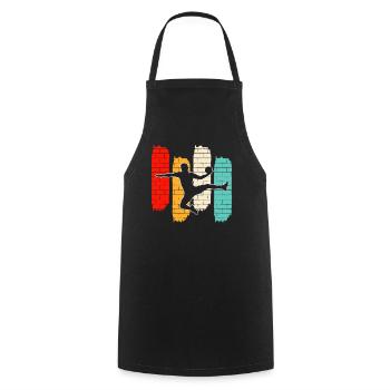 Handball retro - Cooking Apron - black - Front - AI Model Male 185 dark (185cm)