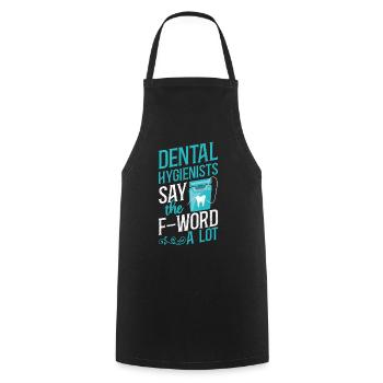 Dental Hygienist Floss Dental - Cooking Apron - black - Front - AI Model Male 185 dark (185cm)