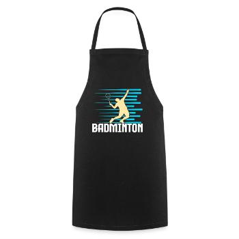 Badminton - Kochschürze - Schwarz - Vorne - AI Model Male 185 dark (185cm)