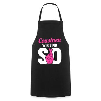 Cousine Cousinen - Kochschürze - Schwarz - Vorne - AI Model Male 185 dark (185cm)
