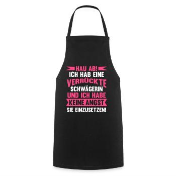Verrückte Schwägerin - Kochschürze - Schwarz - Vorne - AI Model Male 185 dark (185cm)