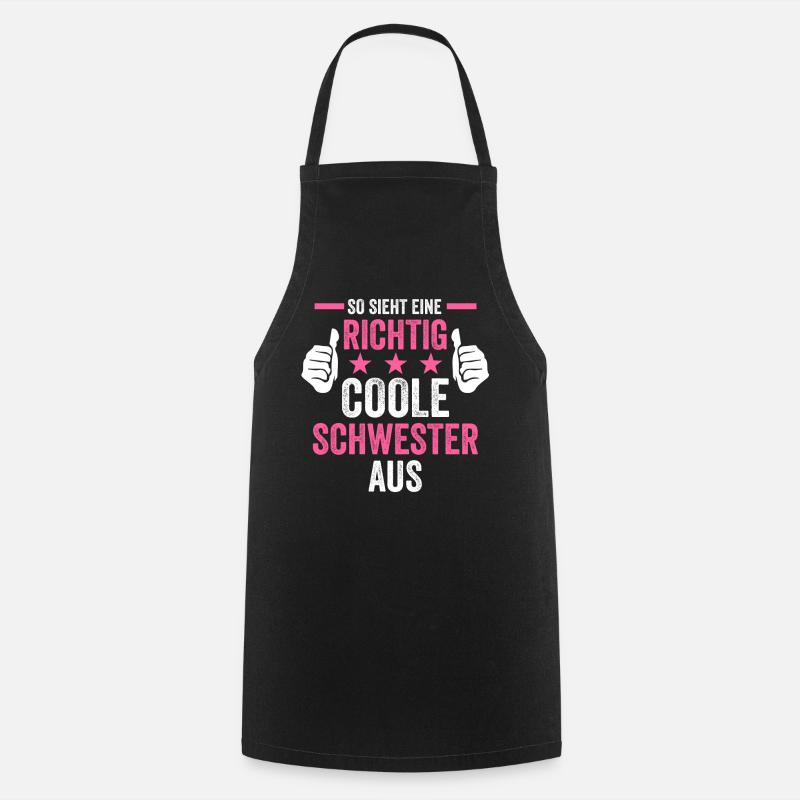 Coole Schwester - Kochschürze - Schwarz