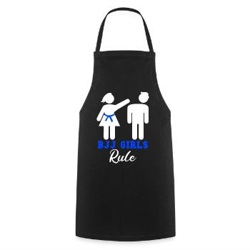 Règle des filles BJJ - Tablier de cuisine - noir - Devant - AI Model Male 185 dark (185cm)