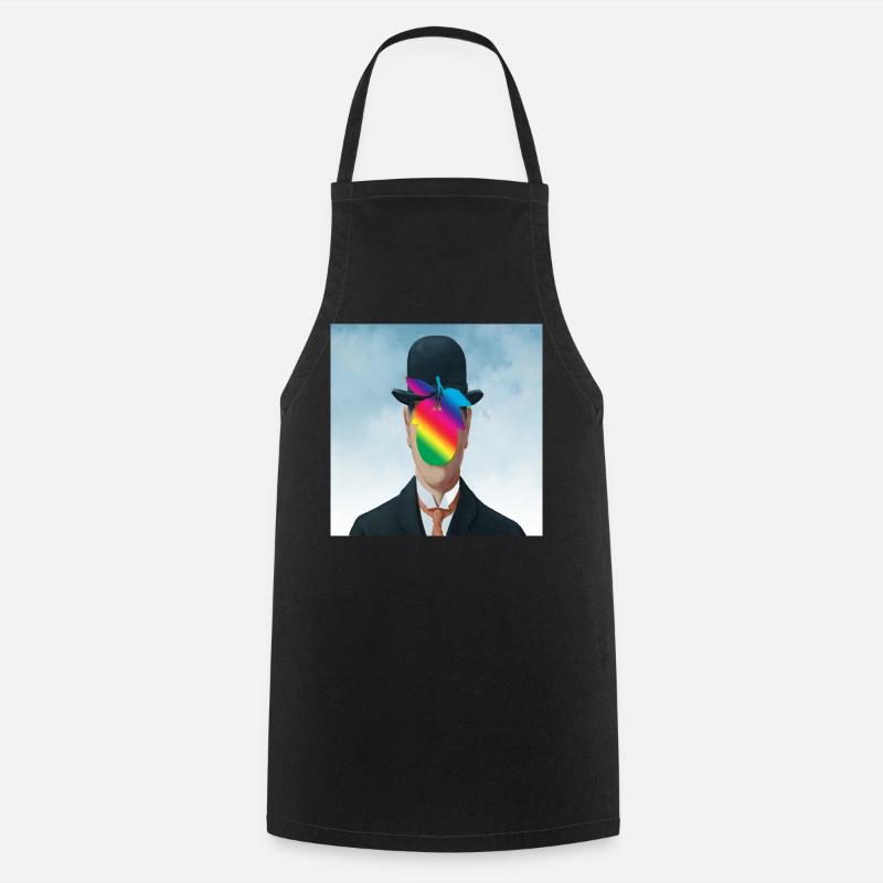 Regenbogen Apfel-Mann - Kochschürze - Schwarz