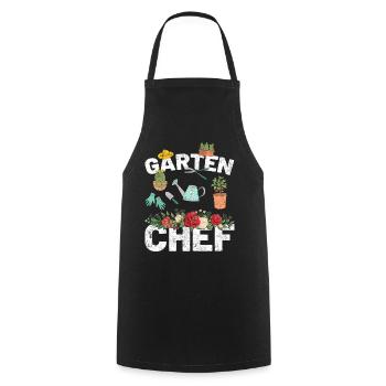Gärtner - Garten Chef lustige Geschenkidee - Kochschürze - Schwarz - Vorne - AI Model Male 185 dark (185cm)