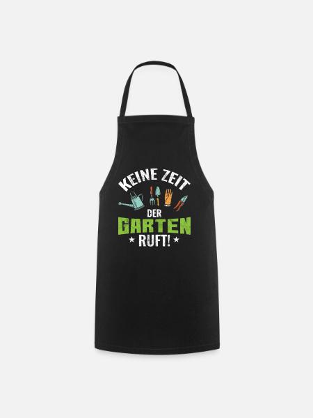 Gärtner | Keine Zeit der Garten ruft - Kochschürze - Schwarz