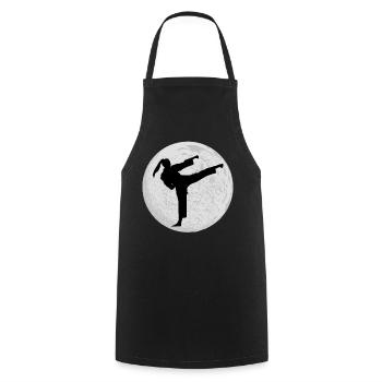 Taekwondo Girl Moon - Cooking Apron - black - Front - AI Model Male 185 dark (185cm)