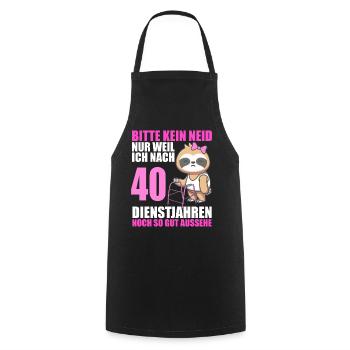 40 Jahre im Dienst 40 Jähriges Dienstjubiläum - Kochschürze - Schwarz - Vorne - AI Model Male 185 dark (185cm)