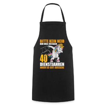 40 Jahre im Dienst 40 Jähriges Dienstjubiläum - Kochschürze - Schwarz - Vorne - AI Model Male 185 dark (185cm)