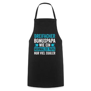 Dreifacher Bonuspapa - Kochschürze - Schwarz - Vorne - AI Model Male 185 dark (185cm)