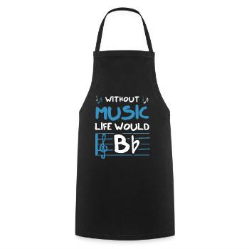 Without Music Life Would B Flat - Kochschürze - Schwarz - Vorne - AI Model Male 185 dark (185cm)