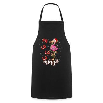 Fa La La La Mingo Flamingo for Christmas Pajama - Cooking Apron - black - Front - AI Model Male 185 dark (185cm)