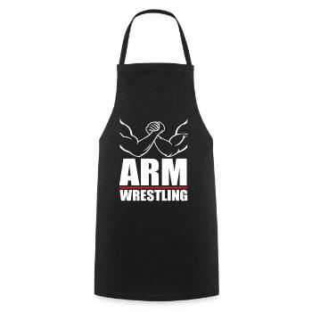 Arm wrestling - Cooking Apron - black - Front - AI Model Male 185 dark (185cm)