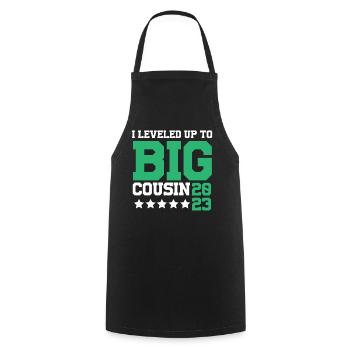 Leveled Up To Big Cousine 2023 - Cooking Apron - black - Front - AI Model Male 185 dark (185cm)