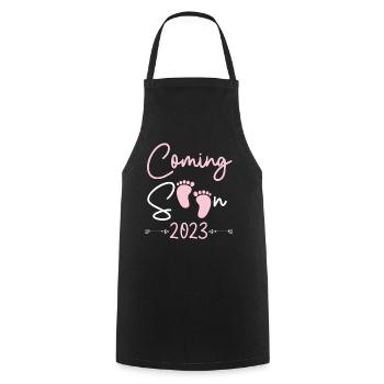 Coming Soon 2023 Baby Pregnancy - Cooking Apron - black - Front - AI Model Male 185 dark (185cm)