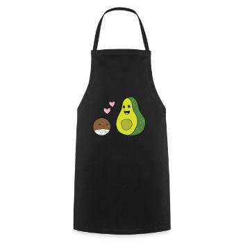 Cute Avocado Mom Avocado Love Avocados - Cooking Apron - black - Front - AI Model Male 185 dark (185cm)
