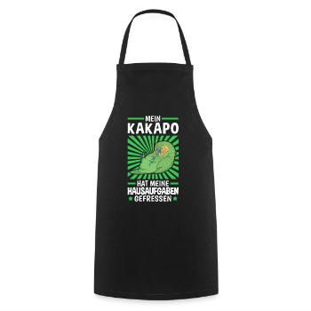 Kakapo Hausaufgaben flugunfähiger Papagei - Kochschürze - Schwarz - Vorne - AI Model Male 185 dark (185cm)