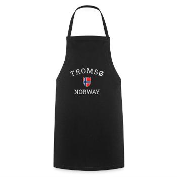 Tromso norway, norwegian - Cooking Apron - black - Front - AI Model Male 185 dark (185cm)