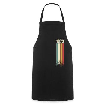 1973 Year of birth Year of construction Birthday Retro Vintage - Cooking Apron - black - Front - AI Model Male 185 dark (185cm)