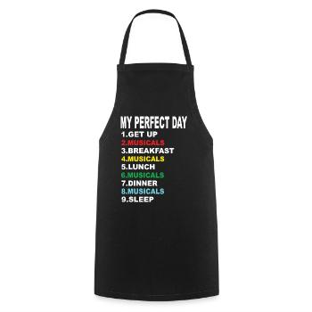 Mein Perfekter Tag Musicals - Kochschürze - Schwarz - Vorne - AI Model Male 185 dark (185cm)
