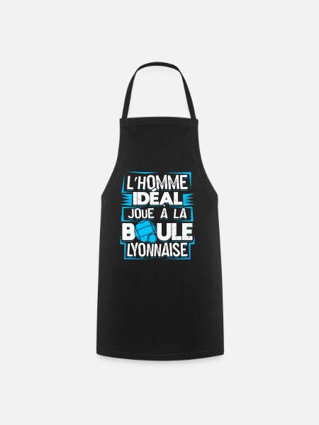 Joueur De Boule Lyonnaise Homme Petanque - Tablier de cuisine - noir