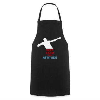 Silhouette calme et attitude - Tablier de cuisine - noir - Devant - AI Model Male 185 dark (185cm)