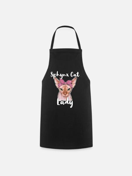 Sphynx Cat Lady Sphynx Cat - Cooking Apron - black